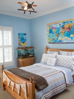 Blue Kid's Room with Bed, Fish Tank & Airplane Light : Designers' Portfolio