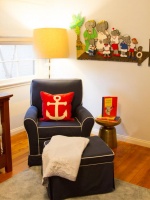 Nursery Chair in Nautical Theme with Anchor Pillow : Designers' Portfolio