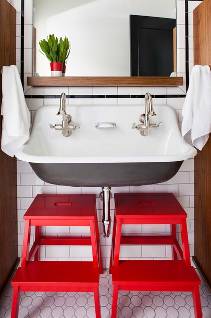 transitional bathroom by TerraCotta Properties