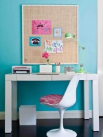 White Modern Desk and Tulip Chair in Tween Study Area : Designers' Portfolio