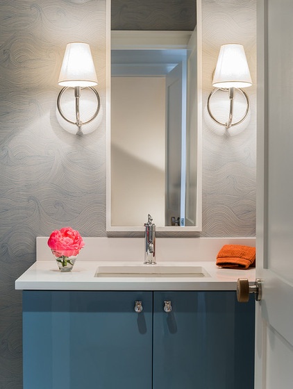 eclectic powder room by Terrat Elms Interior Design