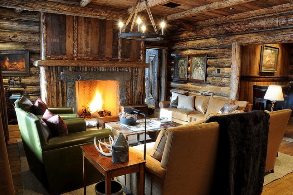 rustic family room by Peace Design