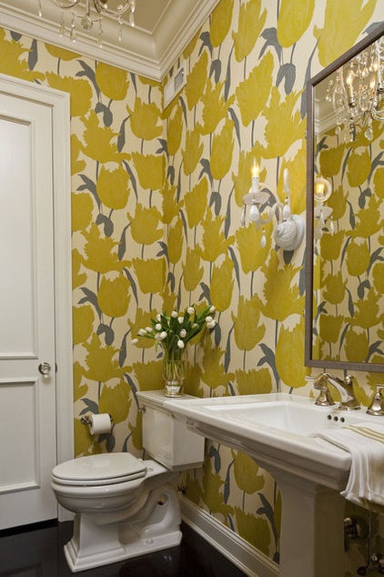 transitional powder room by Martha O'Hara Interiors