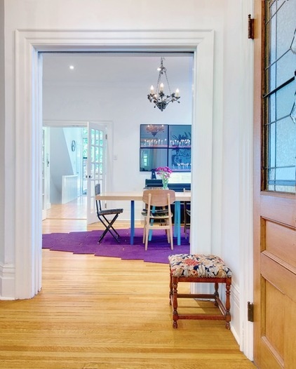 transitional dining room by Andrew Snow Photography