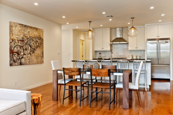 transitional dining room by American Coastal Properties