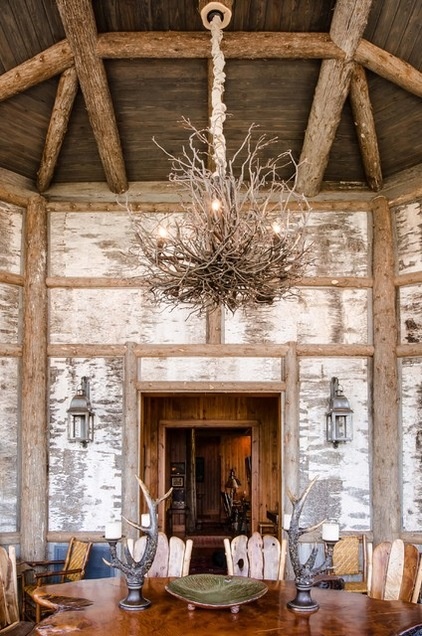 rustic dining room by Matheny Goldmon Architects