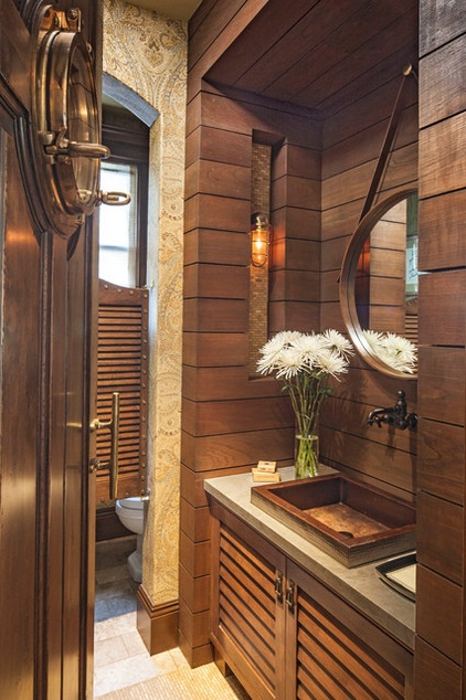 beach style powder room by Norman Design Group, Inc.