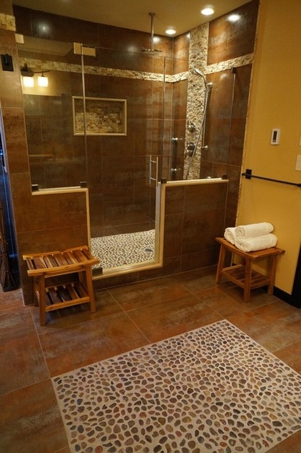 Eclectic Bathroom by StoneMar Natural Stone Company LLC