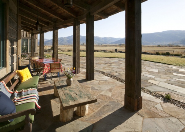 Rustic Porch by Lynne Barton Bier - Home on the Range Interiors