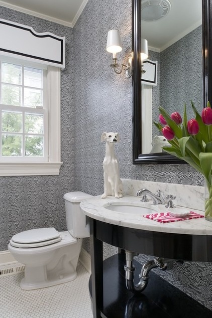 Contemporary Powder Room by Tiffany Eastman Interiors, LLC