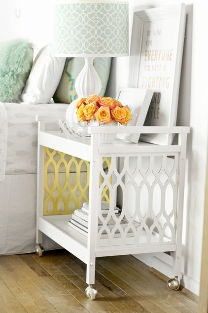 White and Gold Bar Cart