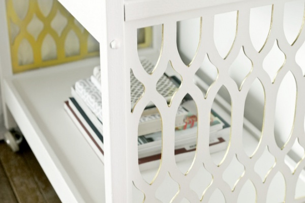 White and Gold Bar Cart