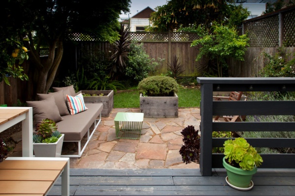 Transitional Patio by Margot Hartford Photography