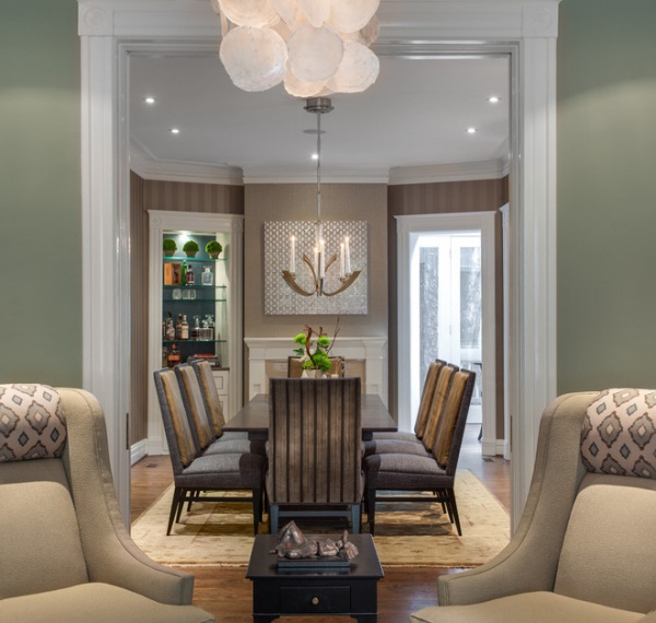 Transitional Dining Room by Samantha Friedman Interior Designs