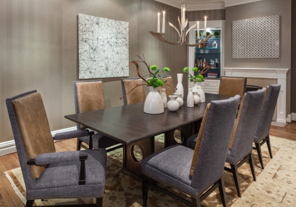 Transitional Dining Room by Samantha Friedman Interior Designs