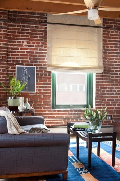 Industrial Living Room by laurel quint interior design