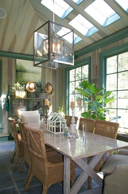 Farmhouse Dining Room by Menzer McClure Architects