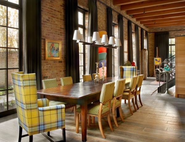 Industrial Dining Room by Wells & Fox Architectural Interiors