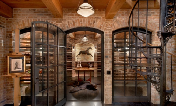 Industrial Wine Cellar by Wells & Fox Architectural Interiors