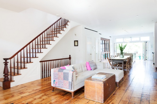 Transitional Living Room by Bonaventura Architect