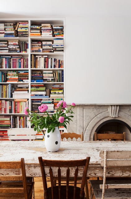 Transitional Dining Room by Bonaventura Architect