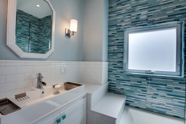 Transitional Bathroom by Luke Gibson Photography