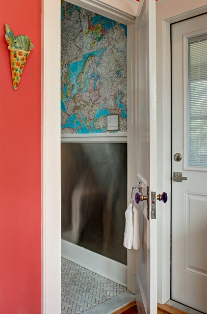 Eclectic Powder Room by Tracey Stephens Interior Design Inc