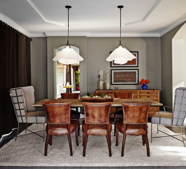 Transitional Dining Room by Kristina Wolf Design