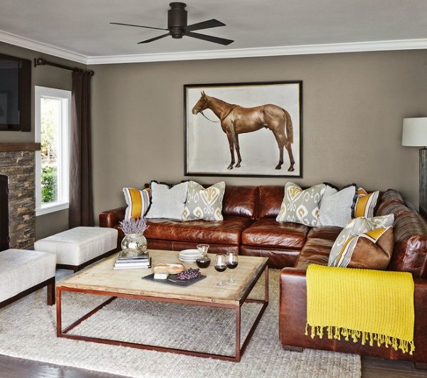 Transitional Living Room by Kristina Wolf Design