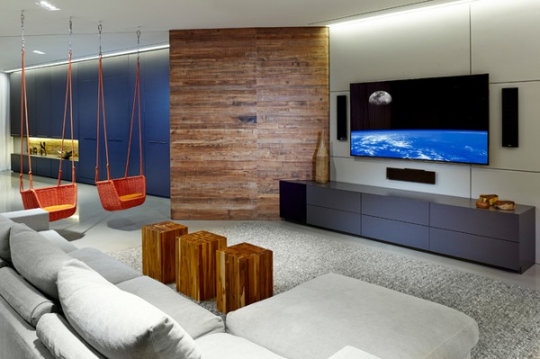 Contemporary Home Theater by SW designs