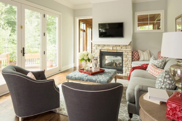 Transitional Living Room by Martha O'Hara Interiors