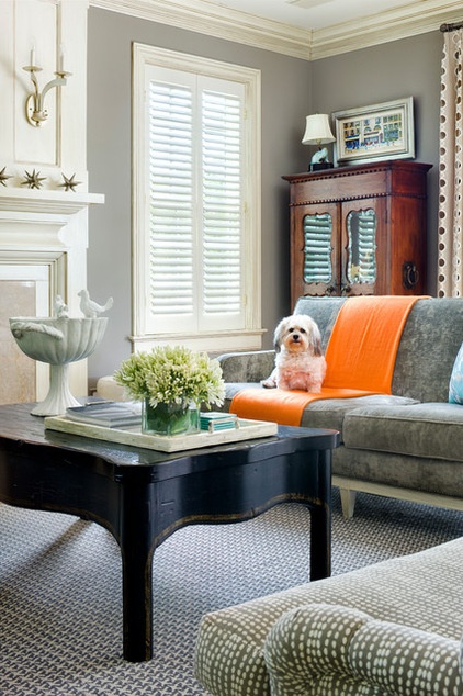 Transitional Living Room by Martha O'Hara Interiors