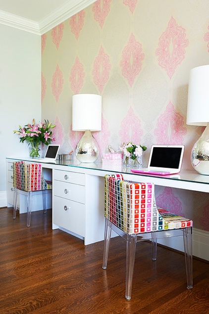 Transitional Home Office by Emily Griffin Design