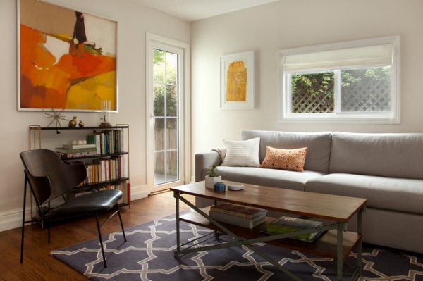 Transitional Living Room by Margot Hartford Photography