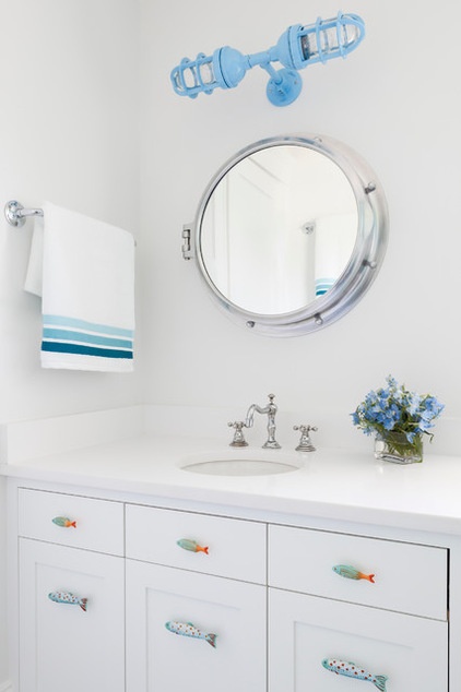 Beach Style Powder Room by Reiko Feng Shui Design