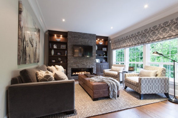 Traditional Family Room by Kenorah Construction & Design Ltd