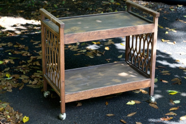 White and Gold Bar Cart