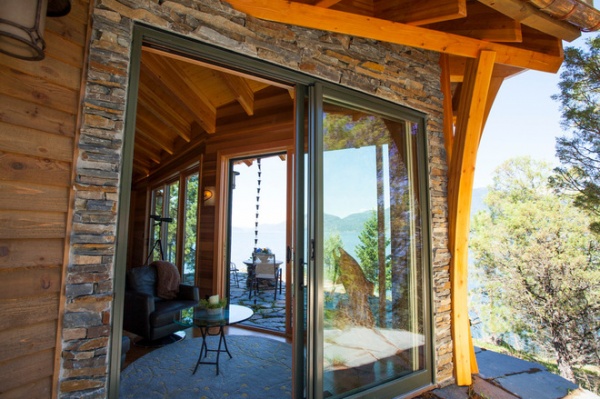 Rustic Living Room by Jon R. Sayler, Architect AIA PS