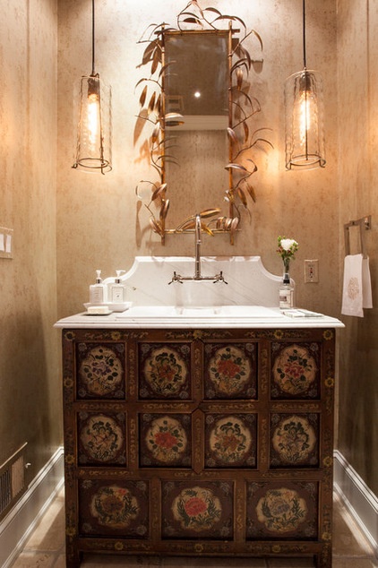 Transitional Powder Room by Rudloff Custom Builders