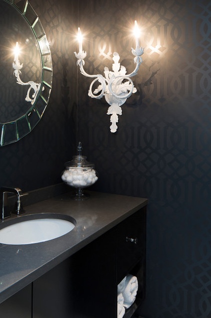 Transitional Powder Room by Arbib Hughey Design