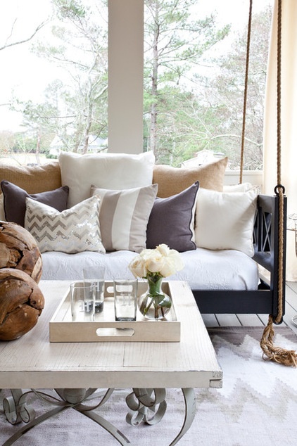 Transitional Porch by Lindsey Hene Interiors