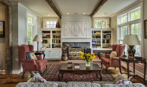 Farmhouse Living Room by Crisp Architects