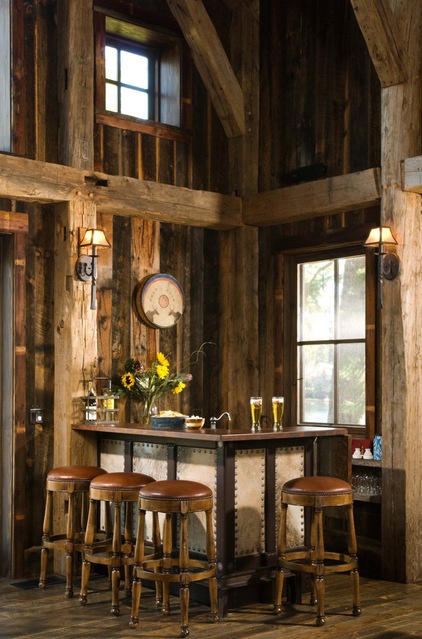 Rustic Home Bar by RMT Architects