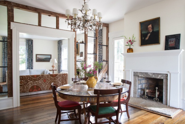 Farmhouse Dining Room by HS2 Architecture