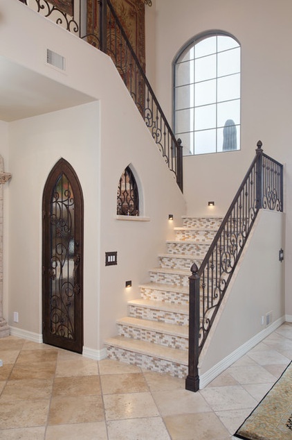 Mediterranean Staircase by Hochuli Design & Remodeling Team