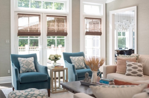 Beach Style Family Room by Cory Connor Designs