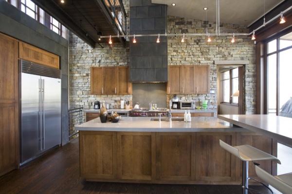 Industrial Kitchen by Spot Design, Inc.