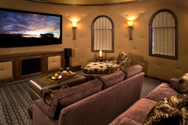 Mediterranean Home Theater by VM Concept Interior Design Studio