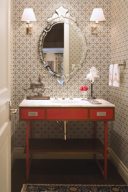 Traditional Powder Room by Andrea Schumacher Interiors