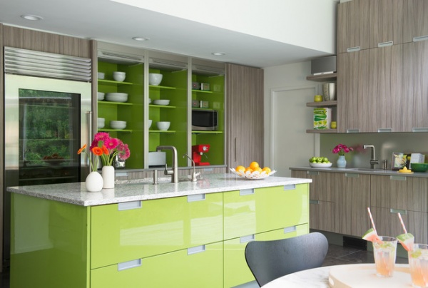 Kitchen of the Week: Bold Green and User Friendly in Connecticut